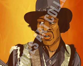 Jimi Hendrix 11 x 17 Print