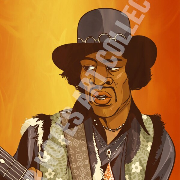 Jimi Hendrix 11 x 17 Print