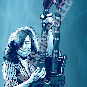 Jimmy Page (led zeppelin) 11 x 17 Print