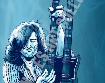 Jimmy Page (led zeppelin) 11 x 17 Print