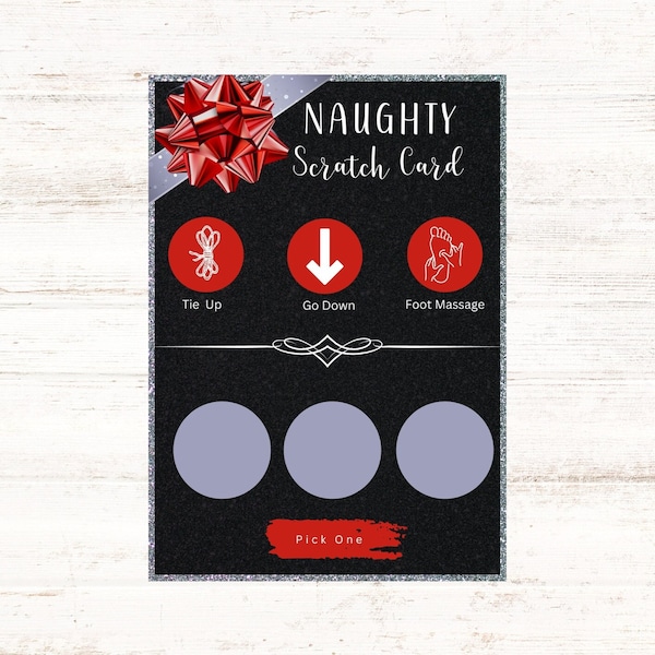 Naughty Scratch Card, Birthday Gift for Him or Her, Gift for Boyfriend, Gift for Husband, Sexy Couples Valentines Gift, Sex Coupon