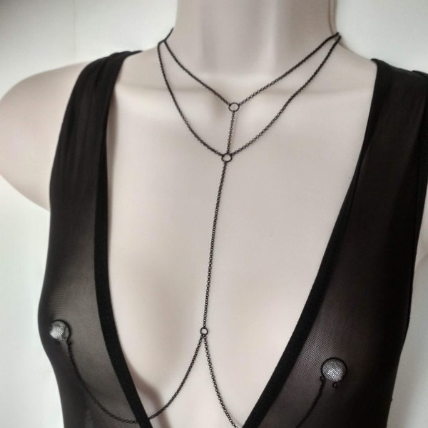 Anneaux de tétons non perçants, collier de lingerie superposé, collier de tétons sexy, chaîne de tétons intime de luxe, jouets sexuels BDSM pour adultes