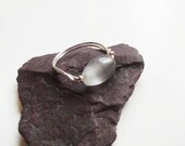 White Opal Ring, Gemstone Ring Band, Silver Plated copper wire Statement Simple Band Ring, Dainty White stone ring, BFF gift