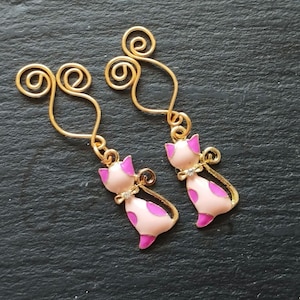 Adjustable Clip On Nipple Jewelry, Nipple Rings No Piercing with Pink Cat, Clip on Nipple Clamp, Elegant Nippies, Nipple Jewelry Gift