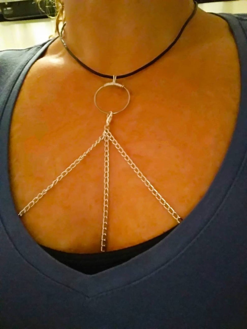 Nipple Ring Non Piercing Sexy Chain Noose Leather Necklace O Etsy