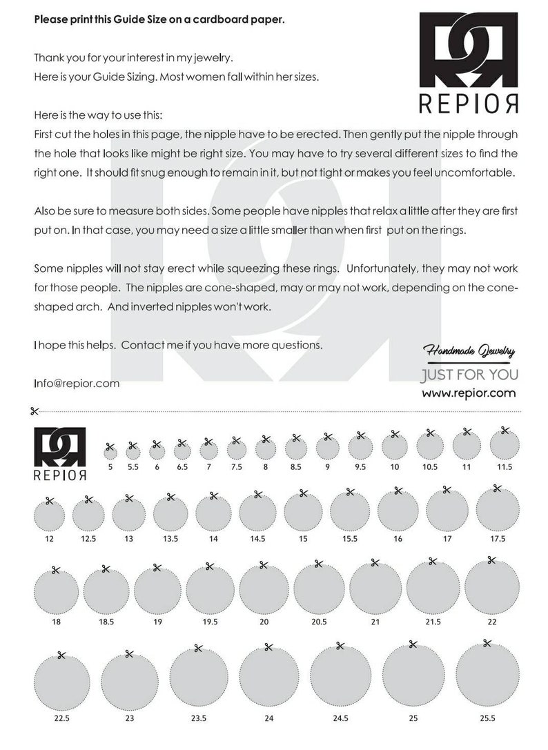 NIPPLE Size Guide Non Piercing Nipple Jewelry Nipple Rings Etsy