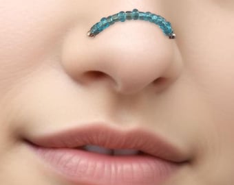 Beaded Nasalang: Stainless Steel Nose Piercing Connector