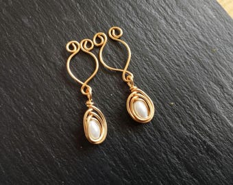 Crystal Pearl Nipple Rings: Adjustable Clip-On Copper Jewelry