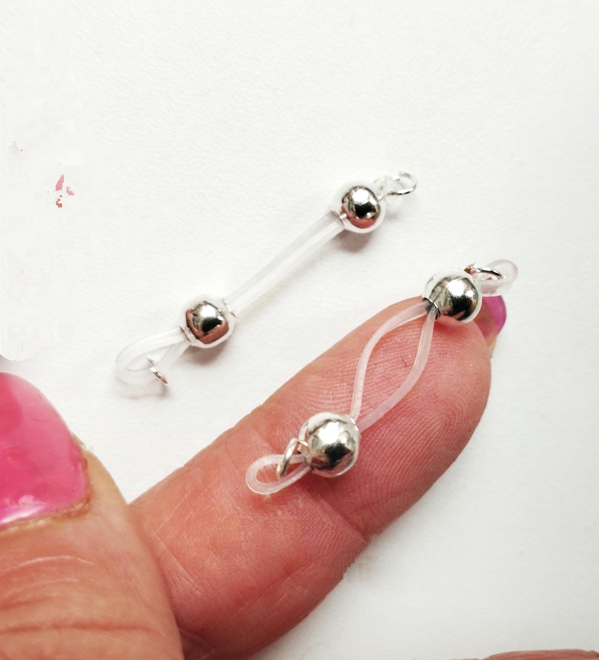 Non piercing nipple noose barbell 6mm beads, Mature Body Jewelry, Sexy Nipple Jewelry gift