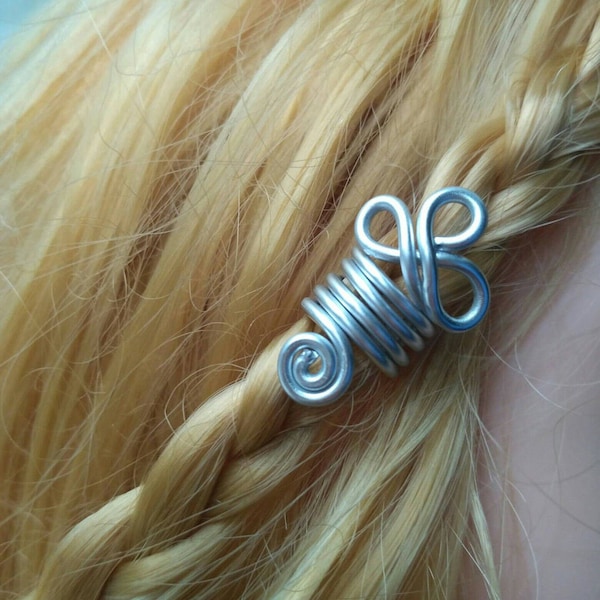 Celtic Dreadlocks Spiral Set, Loc rings, 2 Hair Bead Viking cuff, Festival Hair Jewelry Viking Beard jewelry Hippie hair beads Beard bead