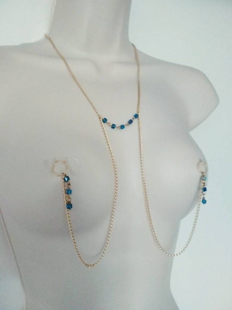 Sexy Necklace to Nipples Non Piercing Nipple rings Lariat Etsy