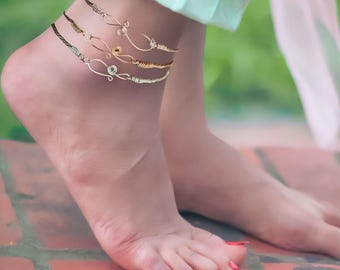 Custom Copper Ankle Bangle: Twisted Wire, Adjustable Hook Clasp