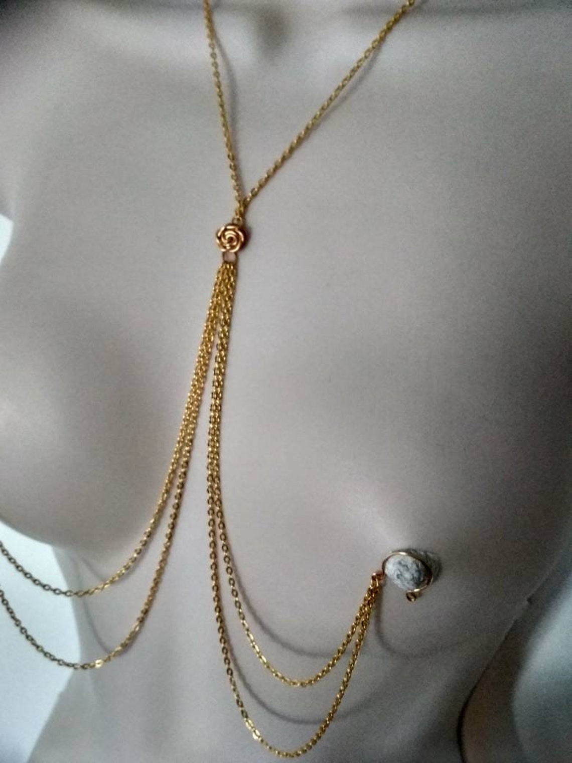 Sexy Layered Necklace to Nipple Rings Romantic Deluxe Jewelry Etsy