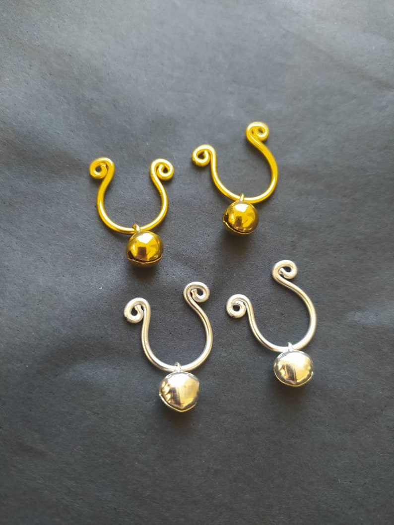 BDSM Slave Bells Non Piercing Nipple Rings Gold Jingle Bells Etsy UK