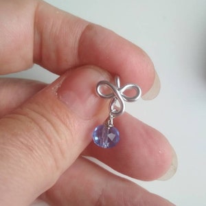 Anillo del ombligo del ombligo Anillo de la barra de la piedra de nacimiento Regalo de la joyería de la barra del vientre para su joyería perforante Regalo de la piedra de nacimiento barra del vientre Regalos de cumpleaños Bff imagen 1