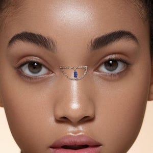 Custom Nose Chain Connector for Piercings Nostril Chain, Nasalang Stainless Steel Double Chain Jewelry for Nose, Ear, Helix, Vertical Labret