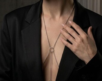 REPIOR FLUX – Stainless Steel Intimate Chain with Pentagonal Architecture & Chime