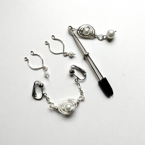 Pearl Set Intimate Jewelry Matching Tweezers Clit Clamp Labia Etsy Uk