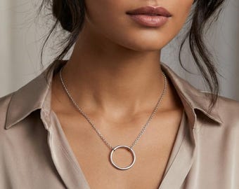 Handmade Stainless Steel O Ring Necklace: Discreet Minimalist Collar