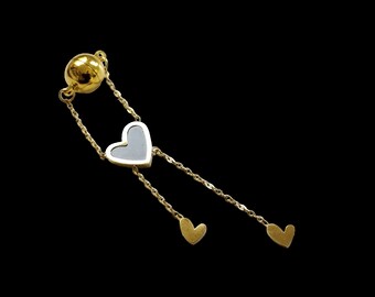 Magnetic Clitorial Clamp Dangle Heart, Gold Stainless Steel VCH Jewelry, Non Piercing intimate Vaginal Clit Clip, BDSM Mature sex toy gift