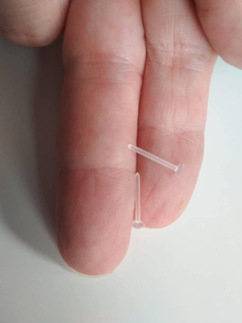 Clear Piercing Retainer With Fat Top Hide Nose Piercing Etsy UK