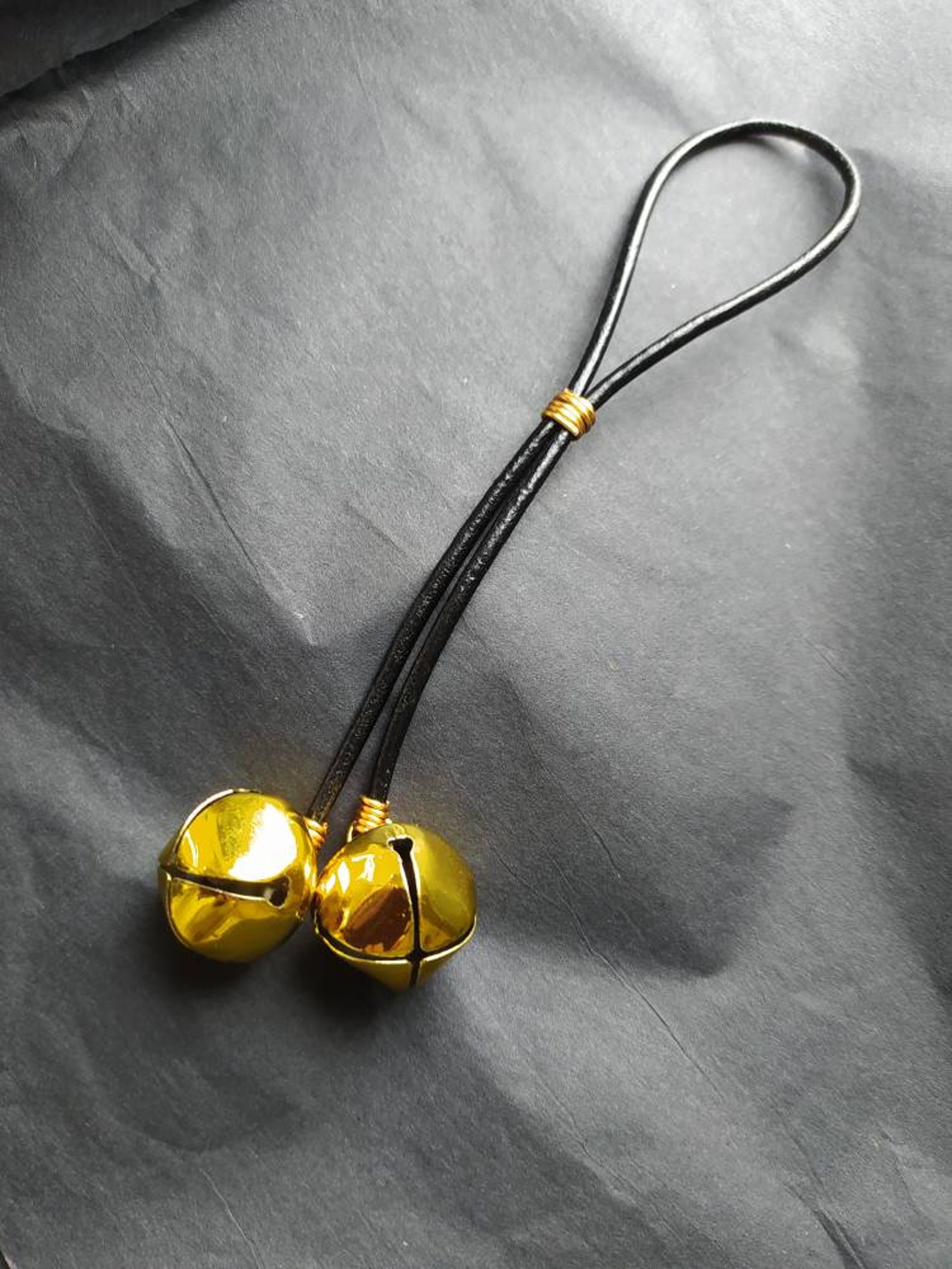 Adjustable Leather Penis Ring With Big Jingle Bells Slave Etsy