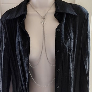 Versatile Necklace with Removable Nipple Chain Stainless Steel, Non Piercing Rings or Nipple Nooses, Mature