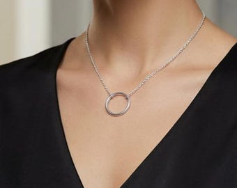 Handmade Stainless Steel O Ring Necklace, Discreet Day Collar