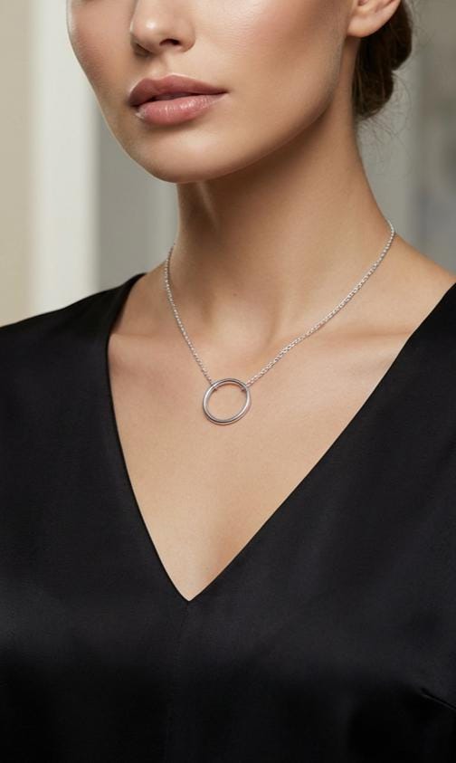 Handmade Stainless Steel O Ring Necklace, Discreet Day Collar