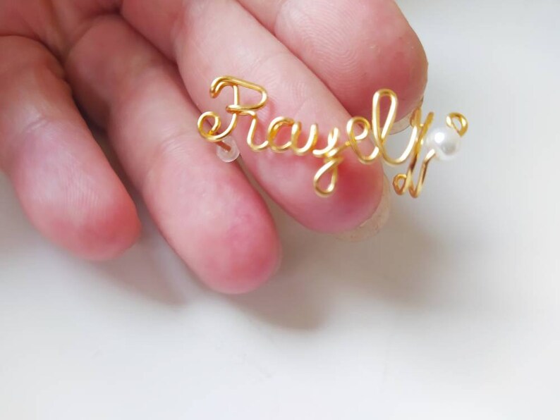 Pendientes personalizados, Joyería personalizada, Earcuff con nombre, Joyería novedosa, Nombre de oreja, Clip de San Valentín en el nombre, Idea de regalo personalizada para mejor amigo imagen 4