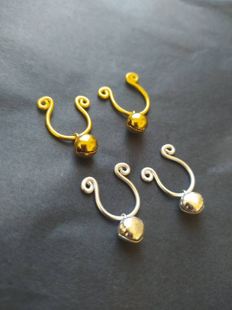 BDSM Slave Bells Non Piercing Nipple Rings Gold Jingle Bells Etsy Canada