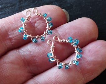 Crystal Beaded Clip On Nipple Rings: Adjustable Copper Wire Jewelry