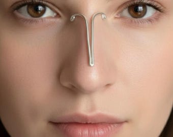 Handmade Aluminum Nose Bridge Cuff: No Piercing Needed
