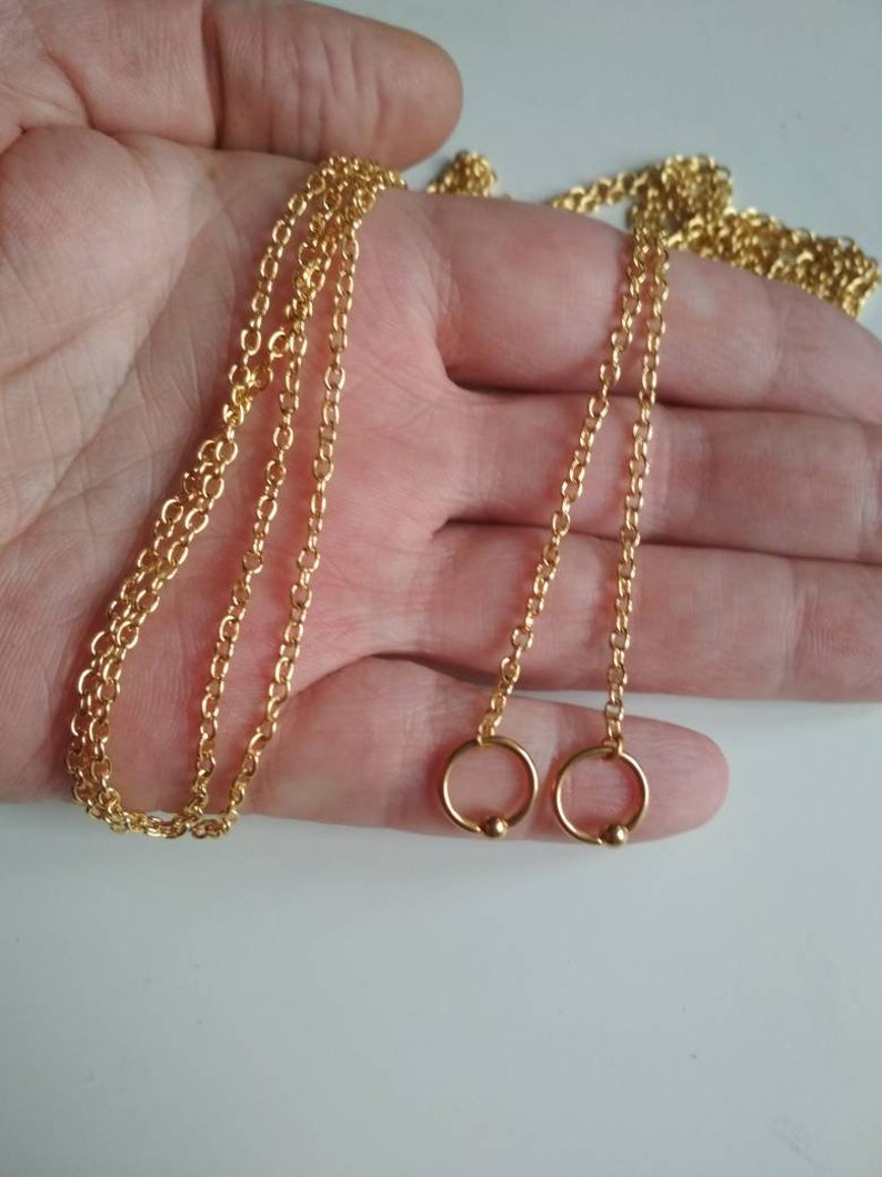 Nipple Jewelry, Nipple Chain, Nipple Barbell Noose Necklace, Sexy gold Body Chain Bar, Nipple Rings, Bondage Mature, BDSM sex toys image 5