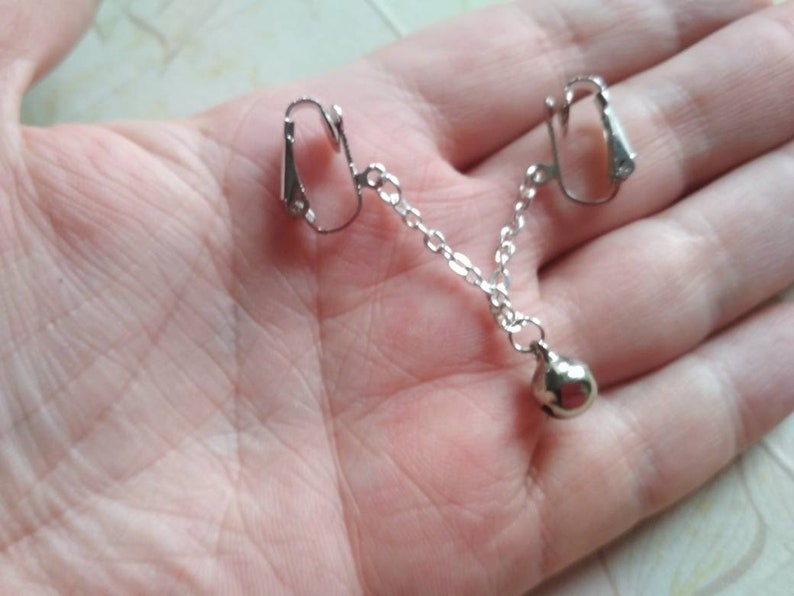 BDSM Slave jingle Bells Labia Clip Chain, VCH Non Piercing Clitoral Jewelry, Clit Dangle, Sexy Vaginal jewelry, bondage, Adult fun sex toys 