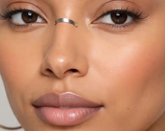 Non Piercing Nose Bridge Cuff: Aluminum Band, Modern Festival Jewelry