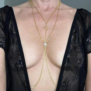 Layered Necklace Chain to Nipple rings, Deluxe Jewelry Non Piercing Sexy Nipple clamp Mature Nipple Chain, Faux Nipple Jewelry women gifts