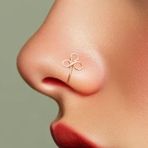 Nose Cuff, Trangus, Body Jewelry, Tiny Non Pierced fake nose ring  NON PIERCING nose ring, Bendable Hoop, Clip on Nose cuff.