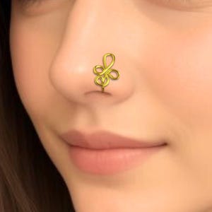 Nose Ring Trangus Body Jewelry, Tiny Non Pierced fake nose ring cuff NON PIERCING nose jewelry Clip on Nose cuff.
