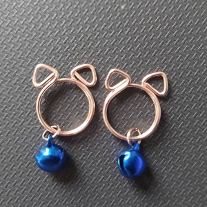 Rose Gold Kitten Huggers Nipple Rings, DDLG, Non Piercing Nipples, Cats blue bell, Sexy Nipple Clamps, Mature Jewelry, Mature sex toys