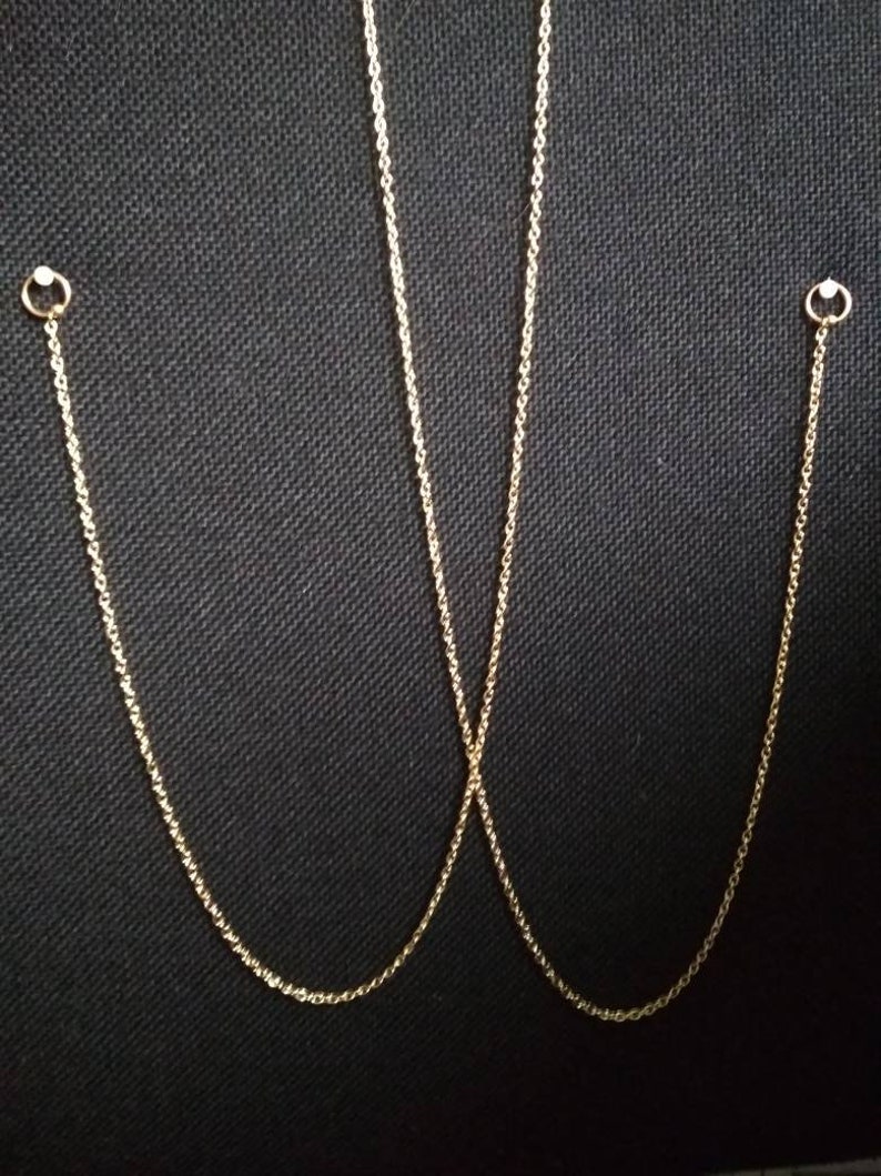 Nipple Jewelry, Nipple Chain, Nipple Barbell Noose Necklace, Sexy gold Body Chain Bar, Nipple Rings, Bondage Mature, BDSM sex toys image 3