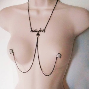 DDLG Personalised jewelry Babydoll Name Necklace to Nipple image 1