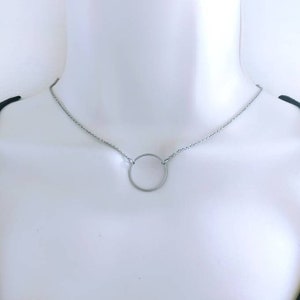Handmade Stainless Steel O Ring Necklace: Discreet Minimalist Collar