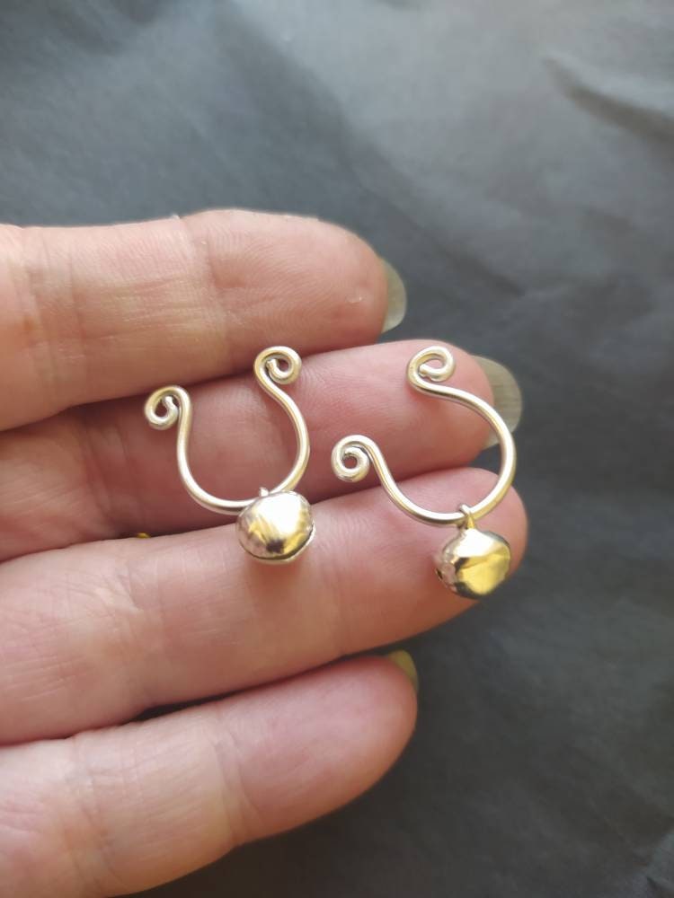 BDSM Slave Bells Non Piercing Nipple Rings gold jingle bells Etsy