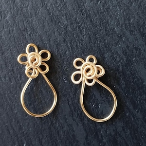 Adjustable Clip On Nipple Jewelry Nipple Rings No Piercing with Flower Charm Wire Clip on Nipple Clamp, Elegant Nippies, Nipple Jewelry Gift