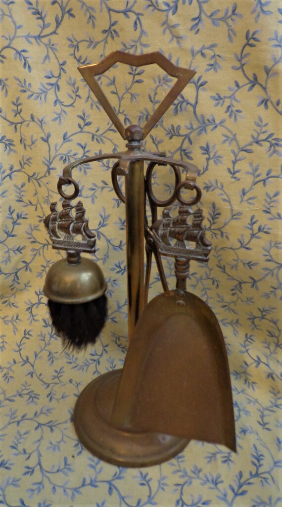 Mini Fireplace Tool Set Brass The Victory England 4 Pieces Antique Vintage