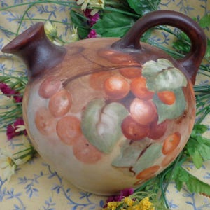 Antique Pitcher / Jug Austria P. H. Leonard circa 1900 Count Thun Factory Artist signed Hand Painted