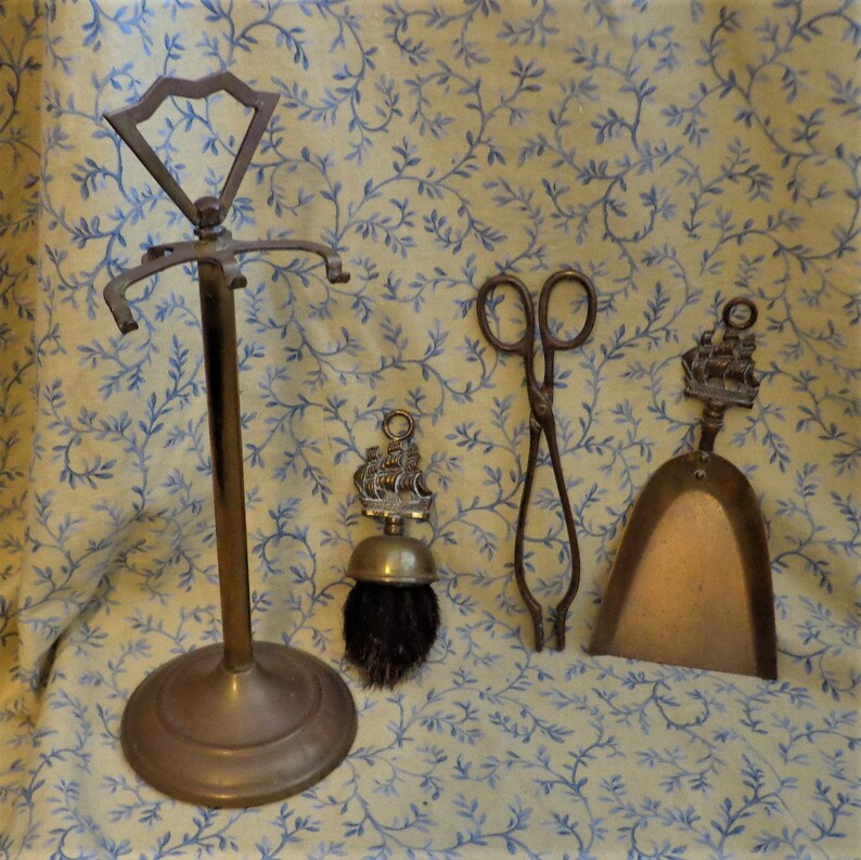 Mini Fireplace Tool Set Brass The Victory England Etsy