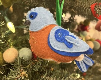 Wool Felt Ornament: Mountain Bluebird