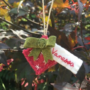 Personalized Wool Felt Present Ornament